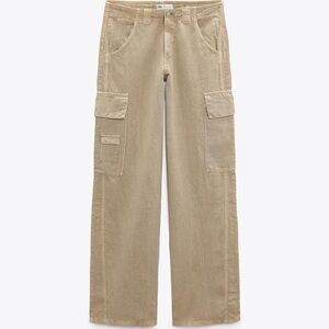 Zara Midrise Straight-Leg Cargo Pants
